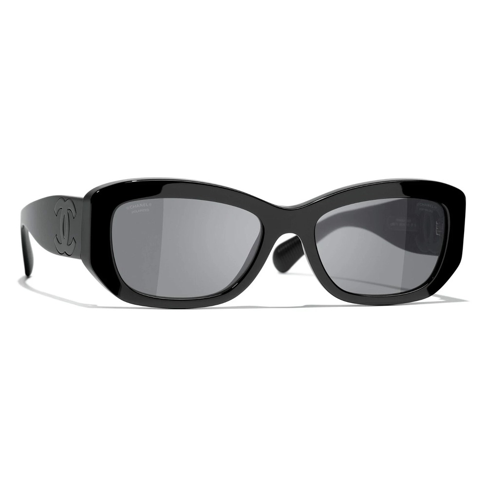 Chanel Polarized Sunglasses Chanel Logo 5493-A c.888/T8, Black-Gray Lens NEW